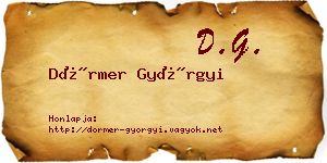 Dörmer Györgyi névjegykártya