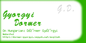 gyorgyi dormer business card